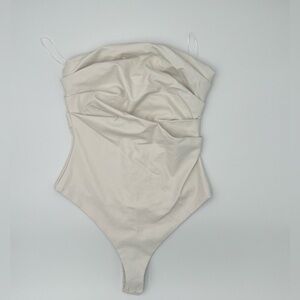 Naked Wardrobe Women’s White Tube Top Body Suit Sz S